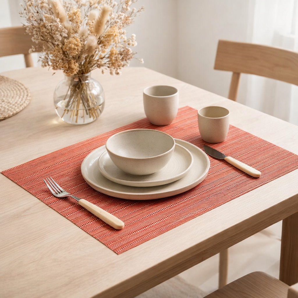 Set de table Manoka Corail 33 x 45 en situation
