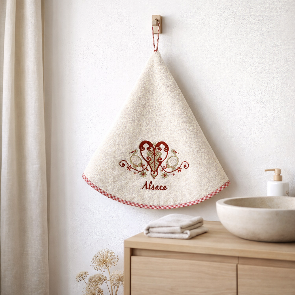 Essuie-mains Rond Harz Ivoire 0 x 60 cm en situation