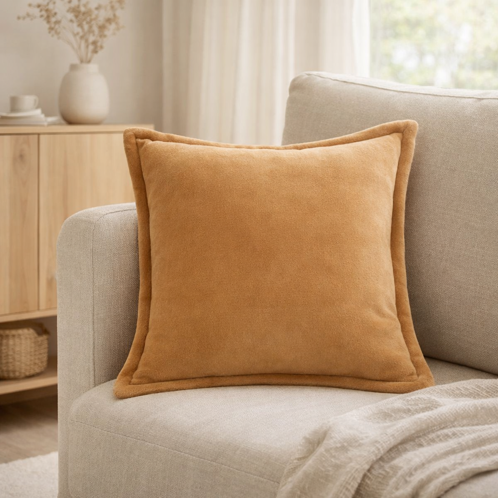 Coussin Tender Ocre 50 x 50 en situation