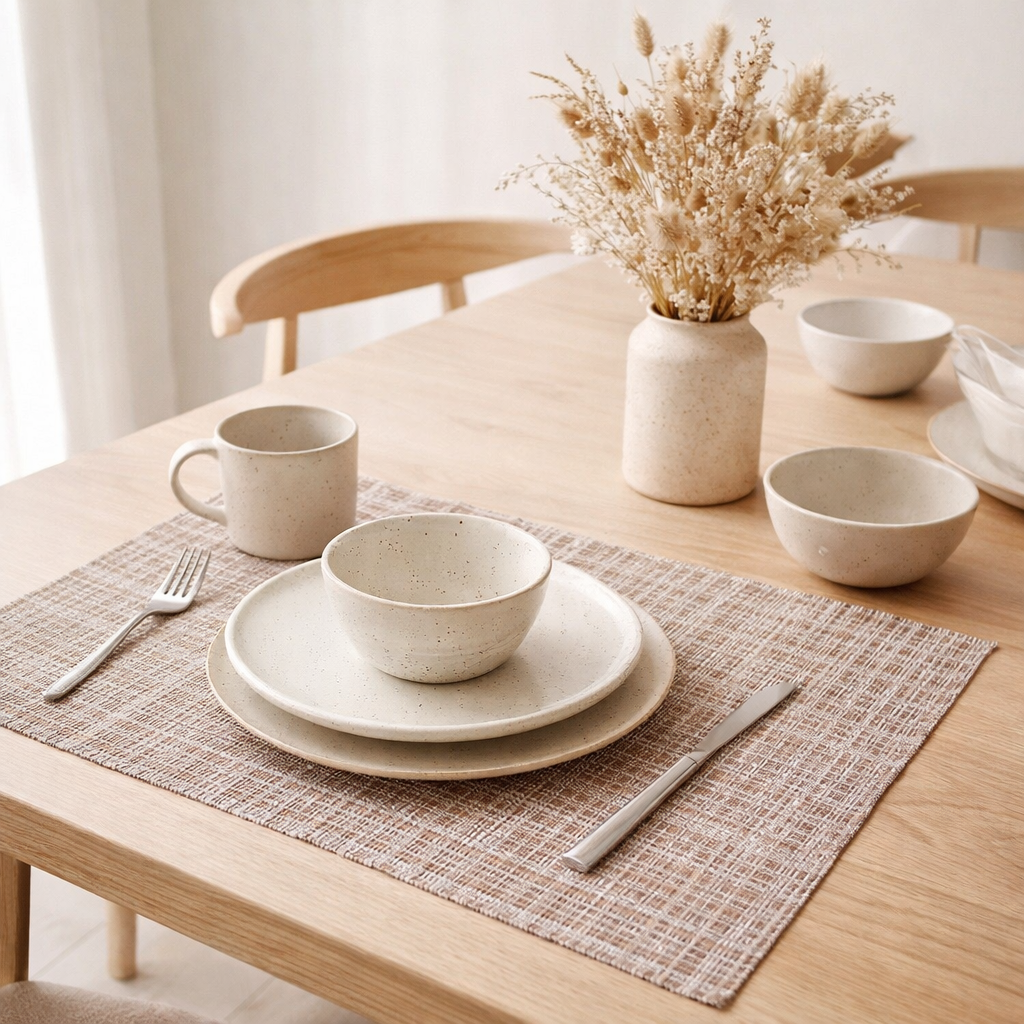 Set de table Treza Lie de vin 33 x 45 en situation