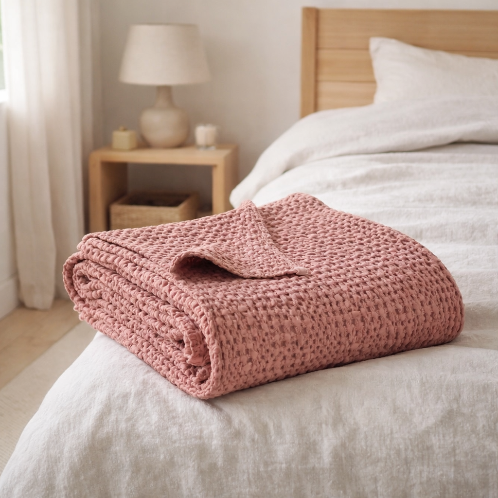 Jeté Stonewashed Tana Blush 240 x 260 en situation