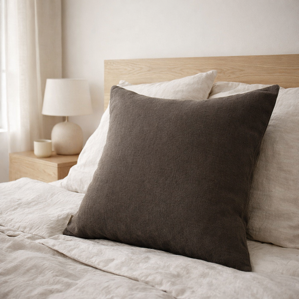 Taie d'oreiller stonewashed Zeff Tonnerre 65 x 65 en situation