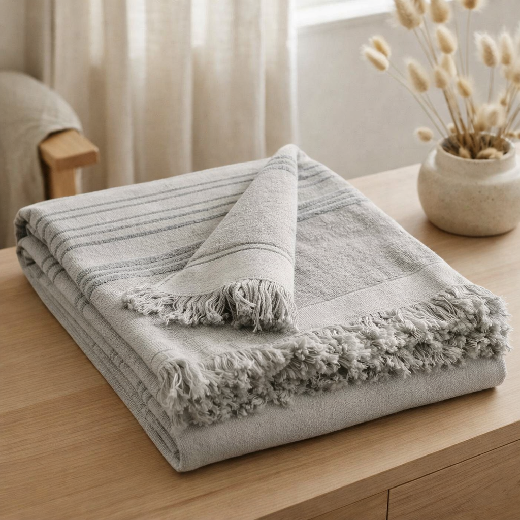 Drap hammam Cancun Perle 90 x 180 en situation