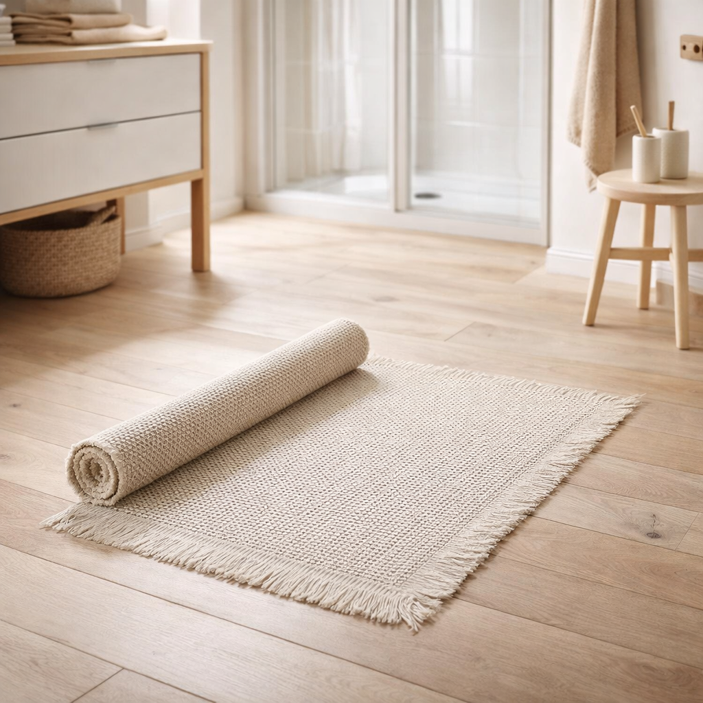 Tapis de bain uni Elly Lin 54 x 110 en situation