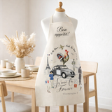 Grand tablier de cuisine France Panorama Ecru 72 x 96 en situation