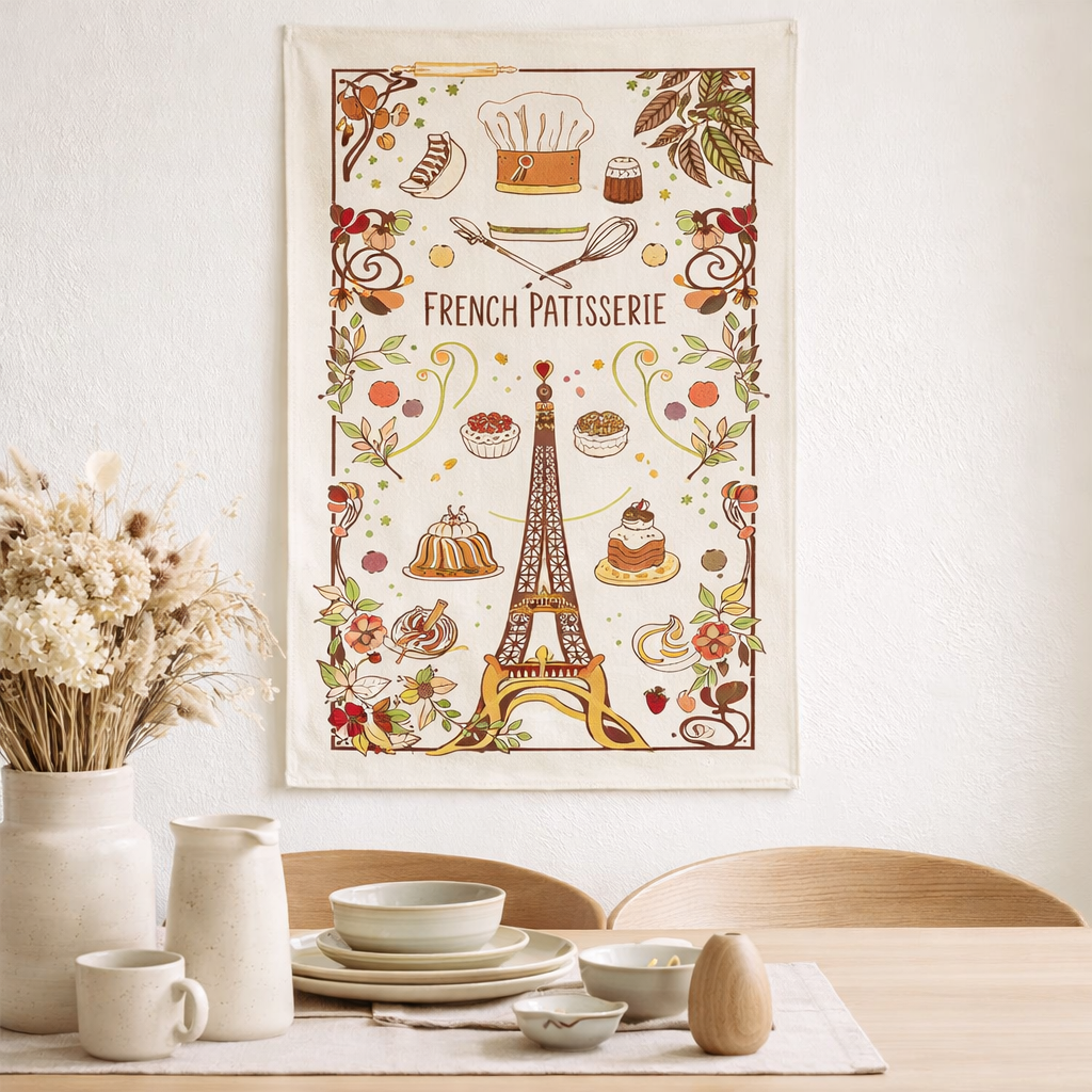 Torchon La pâtissière Écru 48 x 72 en situation