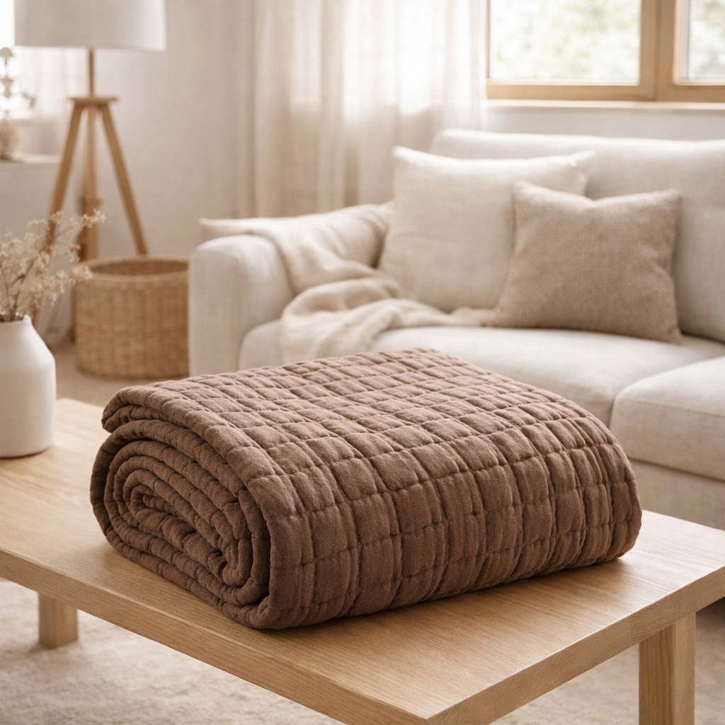 Plaid stonewashed Swami Lin 130 x 200 en situation