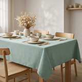 Nappe Bio Gamme unie Vert de gris 150 x 250 en situation