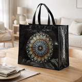Grand sac shopping Rosace Noir 36 x 44 en situation