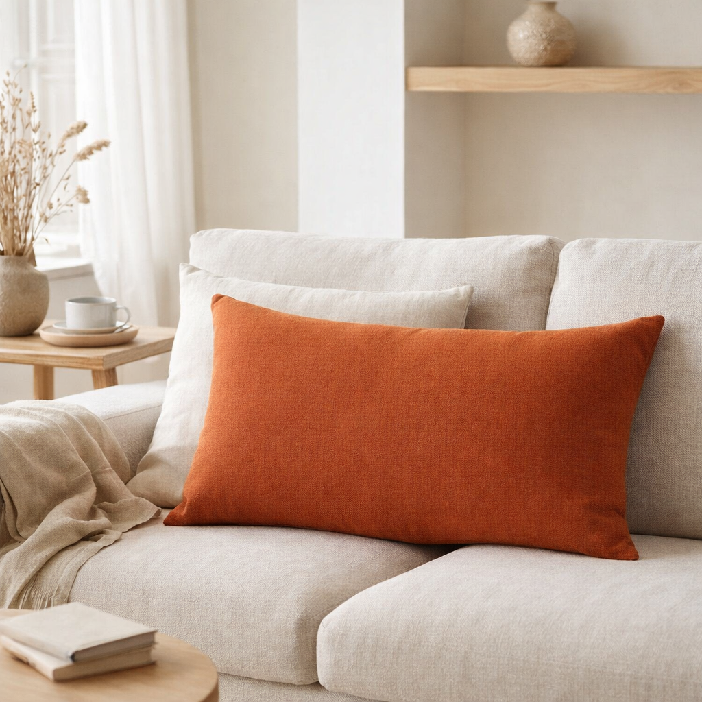 Coussin uni Zeff Rooibos 40 x 65 en situation