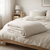 Housse de couette Stonewashed Zeff Craie 260 x 240 en situation