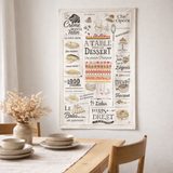 Torchon Les desserts français Ecru 48 x 72 en situation