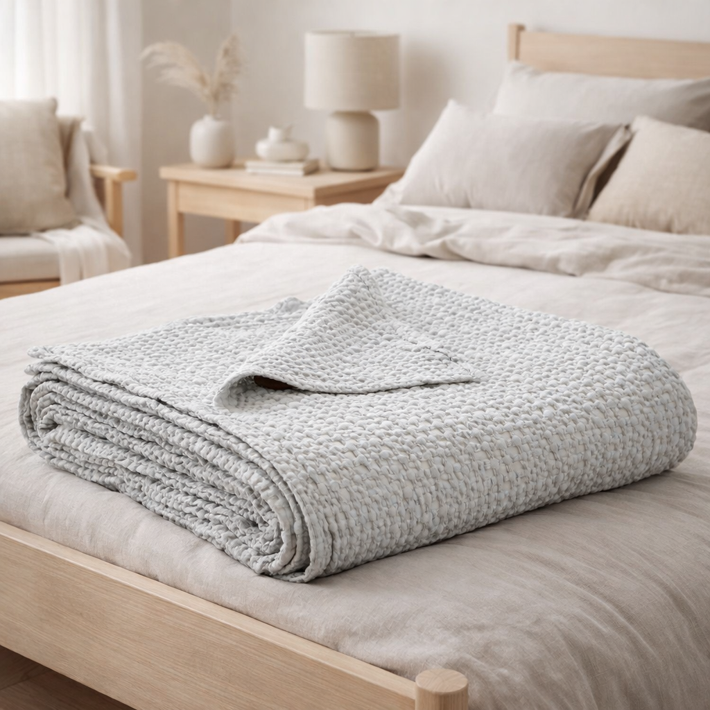 Jeté stonewashed Tana Perle 240 x 260 en situation