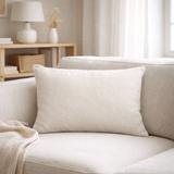 Coussin uni Zeff Blanc 30 x 50 en situation