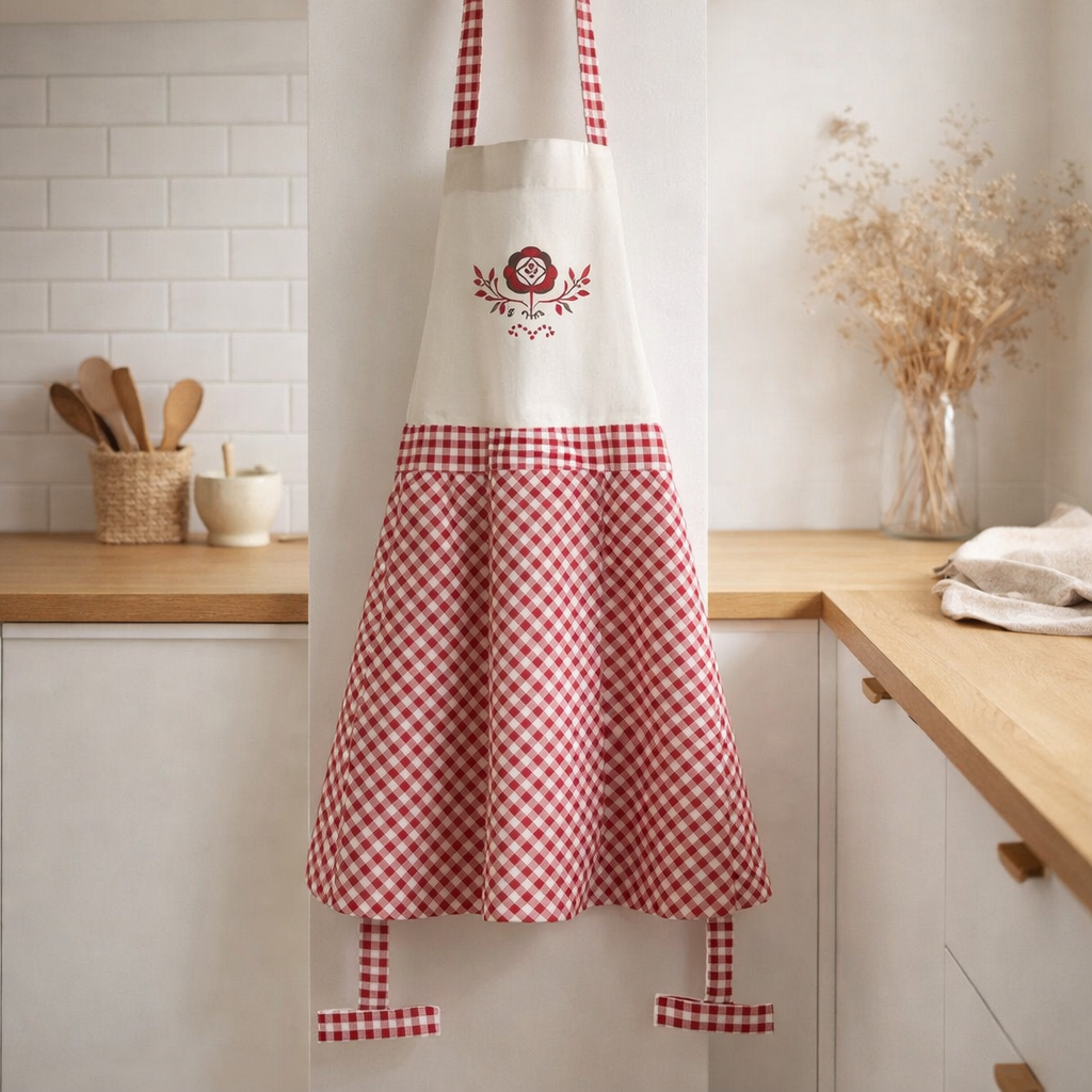 Tablier de cuisine Nippa Ecru 69 x 72 en situation