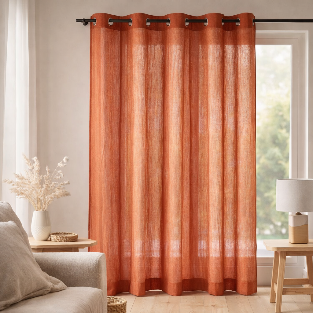 Rideau voile Zeff Rooibos 140 x 280 en situation