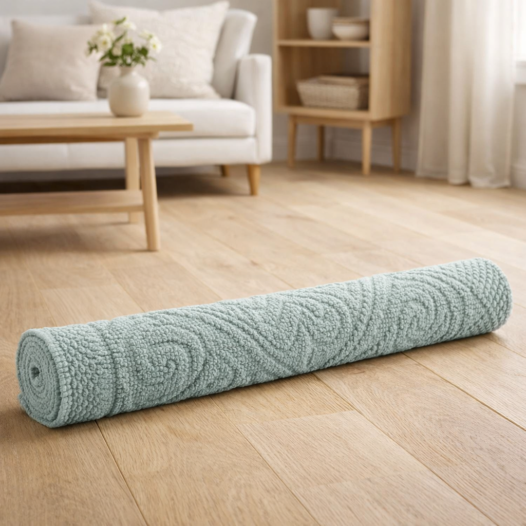 Tapis de bain uni Enzo Jade 54 x 110 en situation