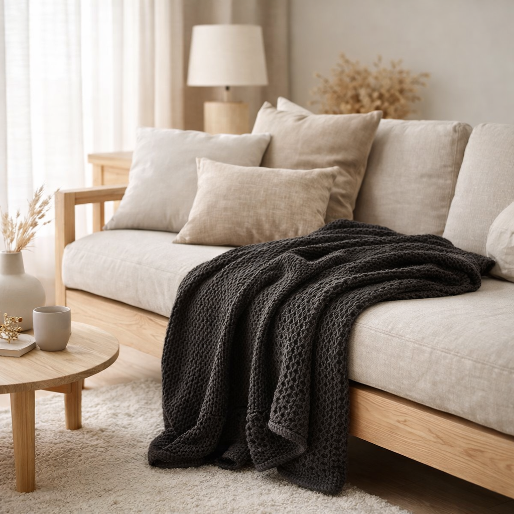 Jete Stonewashed Tana Carbone 240 X 260 en situation