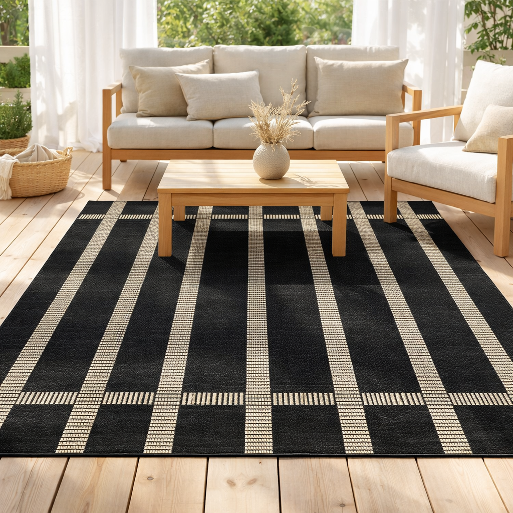 Tapis Paomia extérieur Tonnerre 160 x 230 en situation