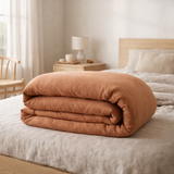 Housse de couette Kala Cannelle 260 x 240 en situation