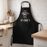 Tablier de cuisine Le chef recyclé Noir 72 x 90 en situation