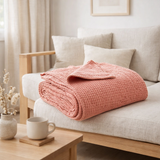 Plaid stonewashed Maia Pétale 140 x 200 en situation