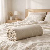 Drap housse Calita Lin 180x200 bonnet 30 cm en situation
