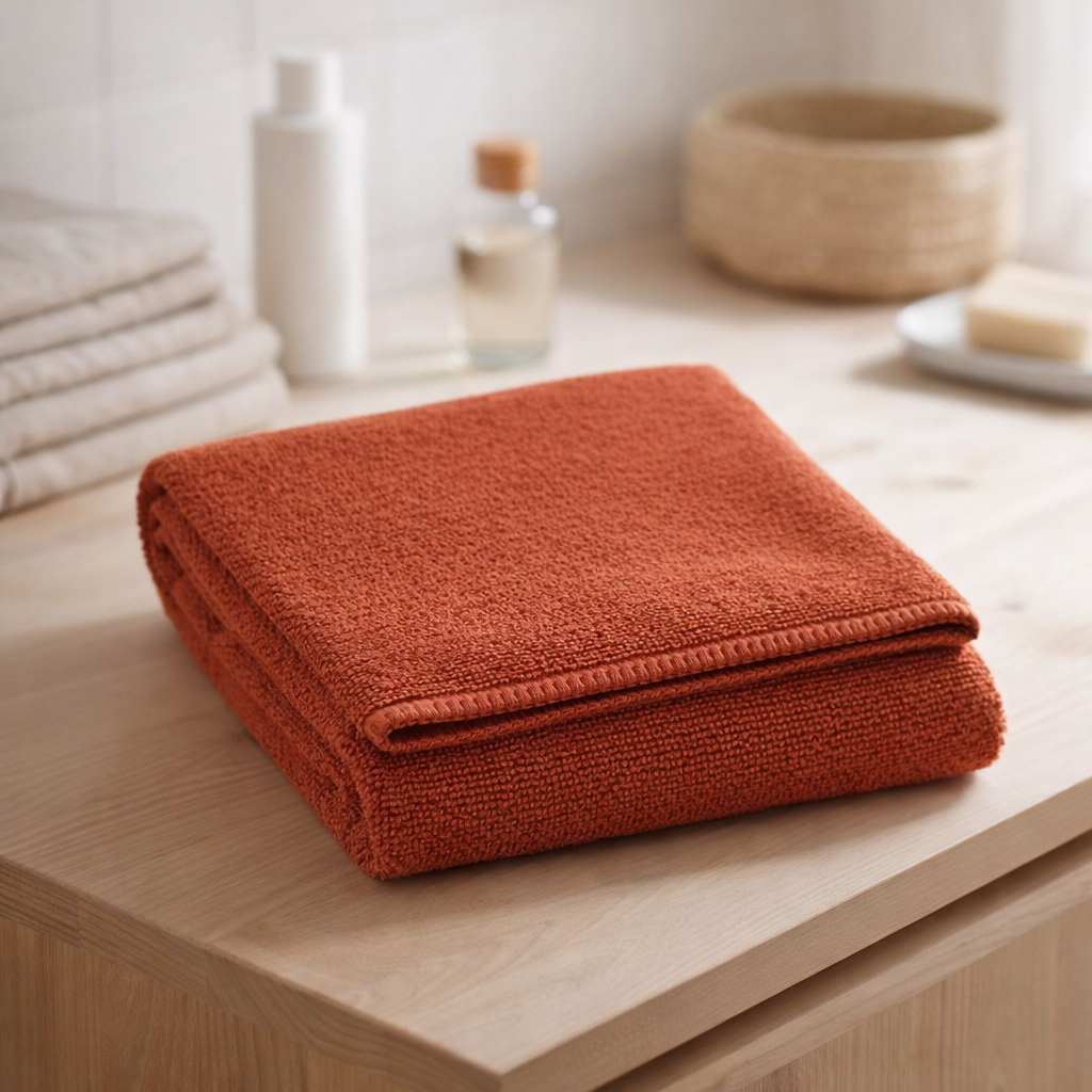 Drap de douche Bora Rooibos 70 x 130 en situation