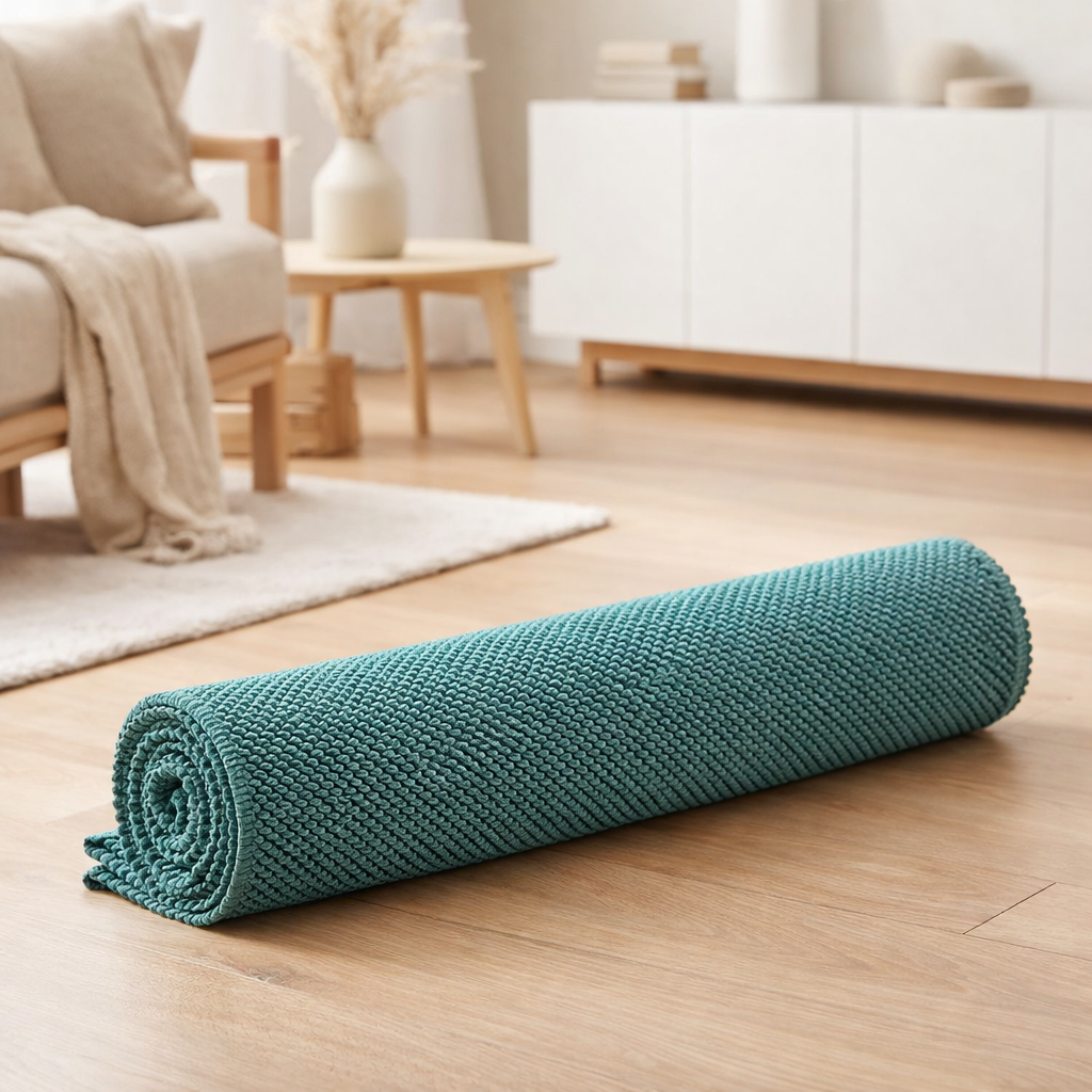 Tapis de bain uni Etia Vert De Gris 54 X 64 en situation