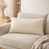 Coussin Stonewashed Tana Craie 40 X 65 en situation