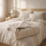 Jeté de lit Stonewashed Zeff Naturel 180 x 260 en situation