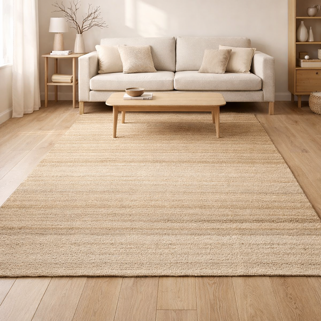 Tapis uni Jarod Naturel 170 x 240 en situation