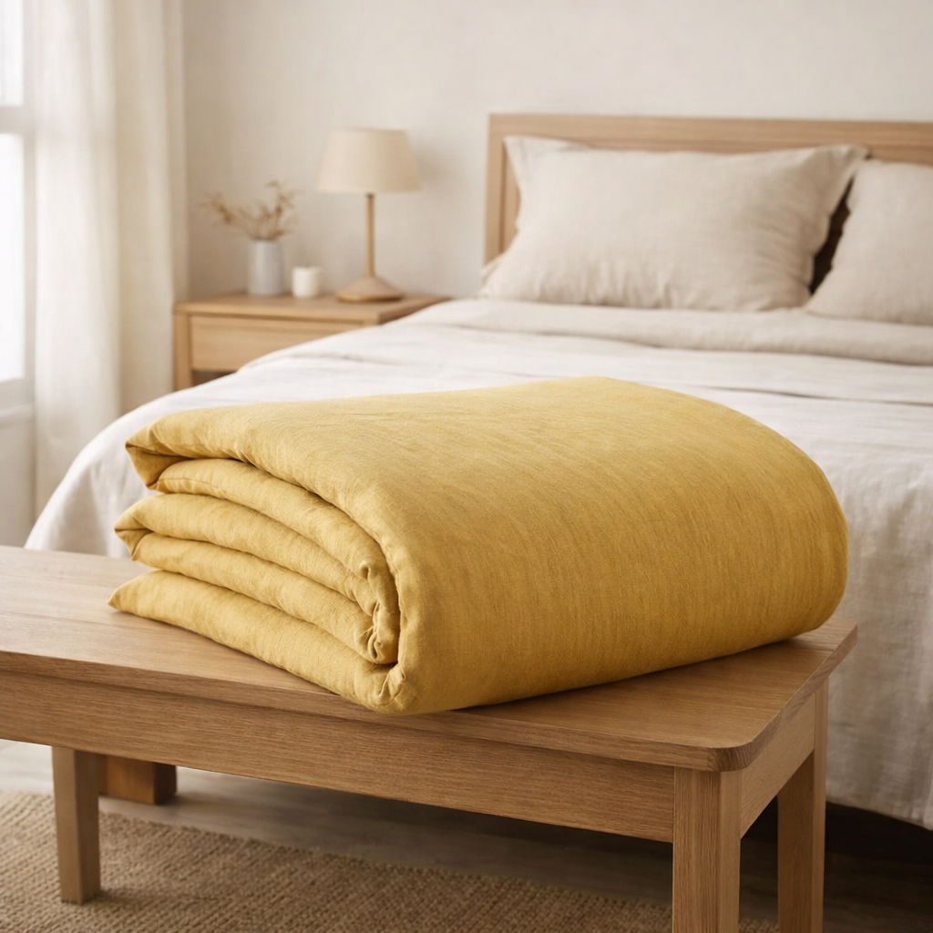 Housse de couette Stonewashed Zeff Absynthe 240 x 220 en situation