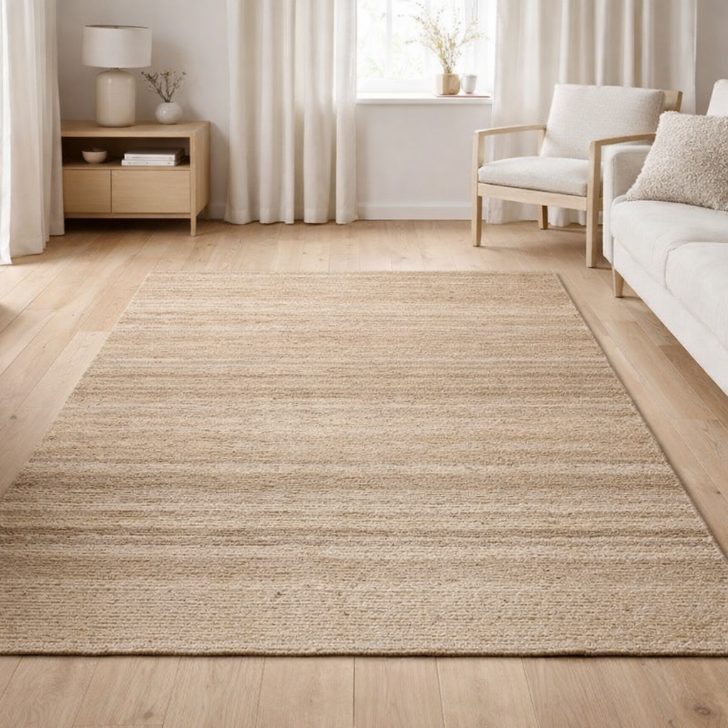 Tapis uni Jarod Naturel 200 x 300 en situation