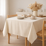 Nappe Bio Gamme unie Creme 150 x 250 en situation