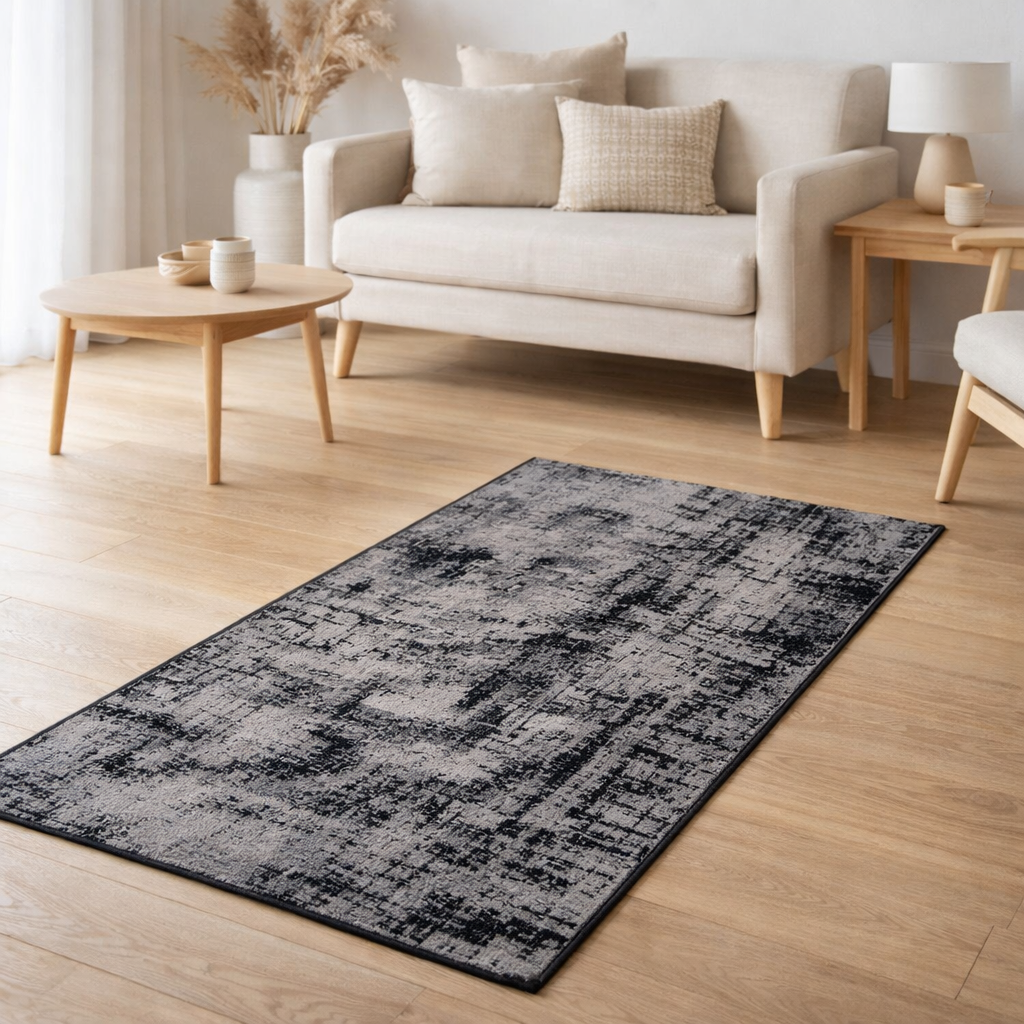 Tapis Catania Noir 60 x 110 en situation