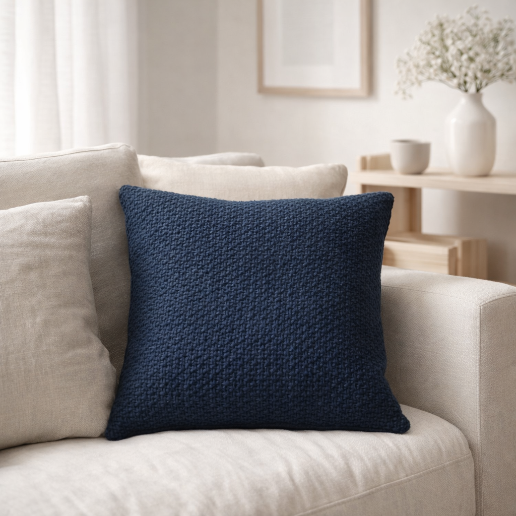 Coussin Maia Bleu Navy 45 X 45 en situation