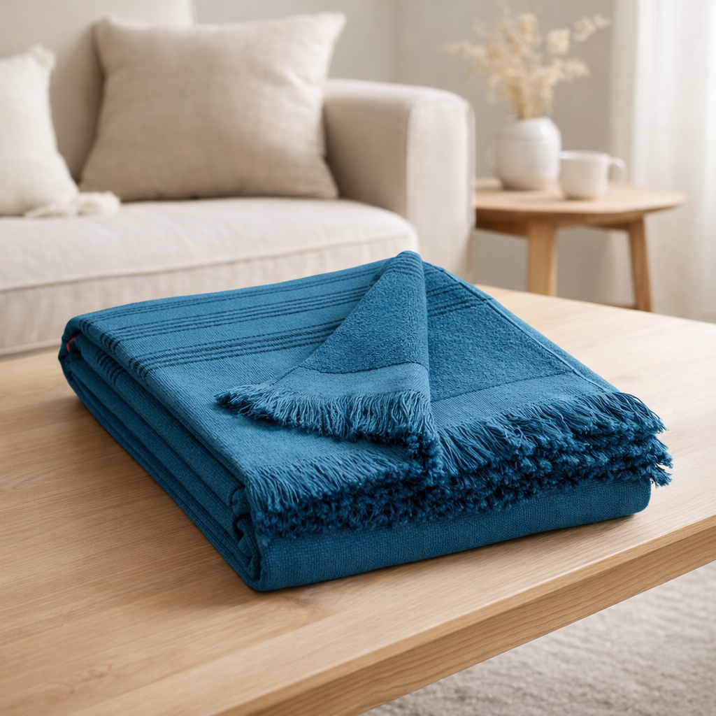 Drap hammam Cancun Acier 90 x 180 en situation