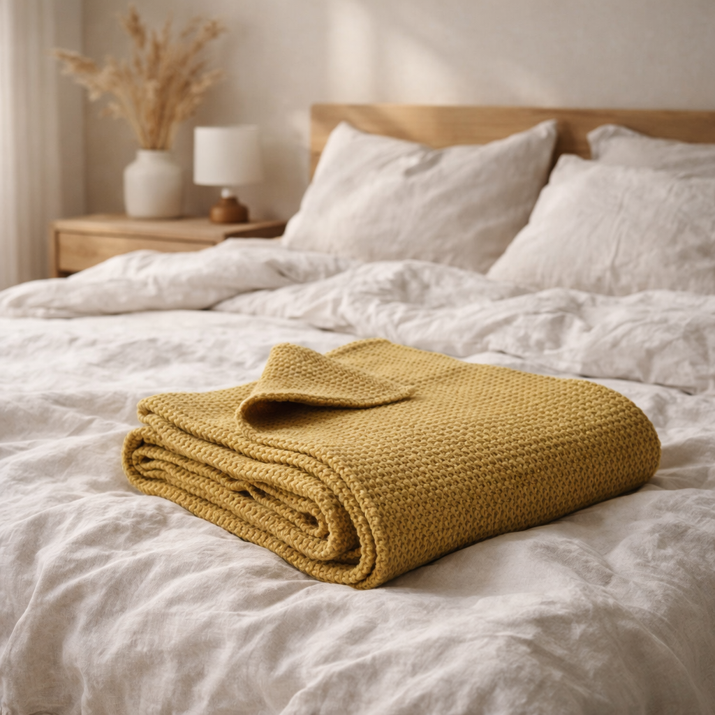 Jete de Lit Stonewashed Maia Badiane en situation