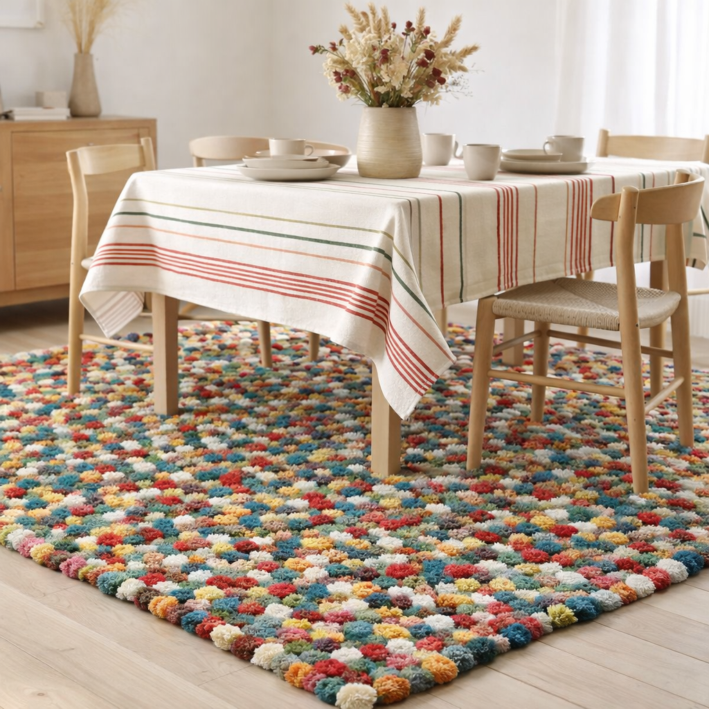 Erina Multico pompons recyclés 170 x 170 en situation