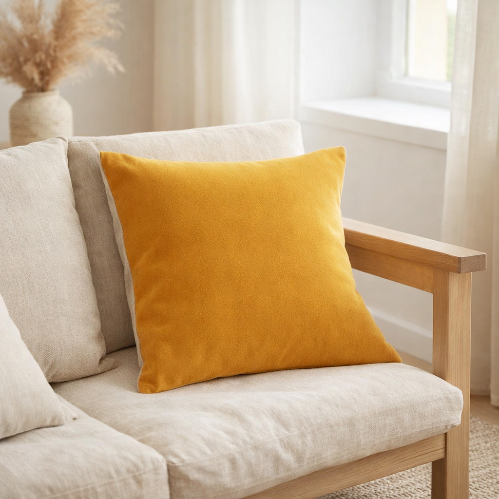 Coussin uni Elise Mais 45 x 45 en situation