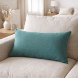 Coussin uni Zeff Prusse 30 x 50 en situation