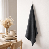 Torchon Nid d'abeille uni Mumba Ombre 50 x 70 en situation
