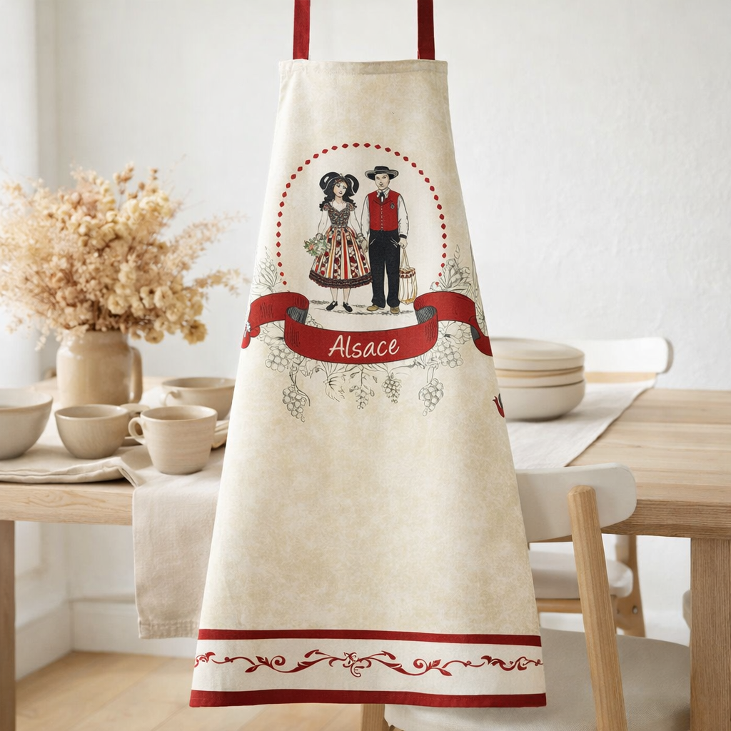 Tablier de cuisine Tipisch Ecru 72 x 84 en situation