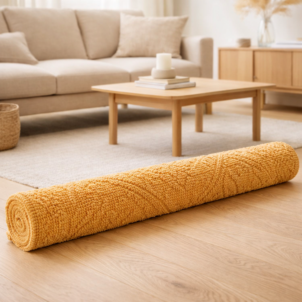 Tapis de bain uni Enzo Mimosa 54 x 110 en situation