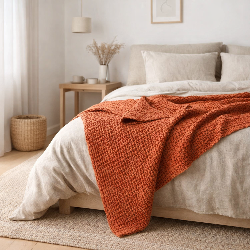 Jeté stonewashed Tana Rooibos 240 x 260 en situation