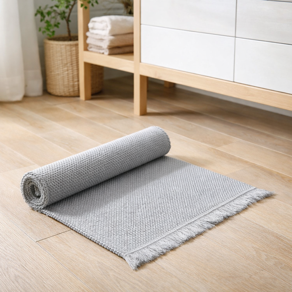 Tapis de bain uni Elly Perle 54 x 64 en situation