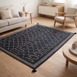 Tapis Gimie Charbon/ivoire 190 x 290 en situation
