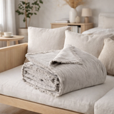 Plaid uni Fara Perle 135 x 200 en situation