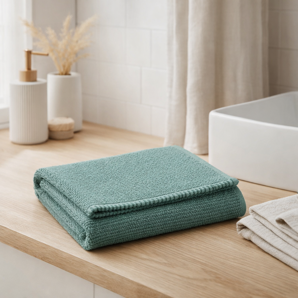 Serviette de toilette Bora Lichen 50 x 100 en situation